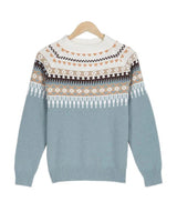 Elegant Printed long-sleeved sweater for women