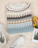 Elegant Printed long-sleeved sweater for women