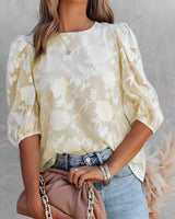 Puff sleeve chiffon shirt for Women