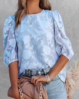 Puff sleeve chiffon shirt for Women