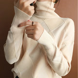 Women's Checkered Round-Neck Sweater | Soft Polyester