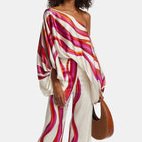 Women's off-the-sleeve set with straight-leg trousers