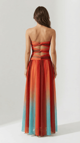 Strapless Red Maxi Dress