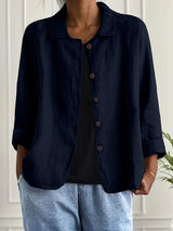 Lightweight Linen Jacket with Relaxed Fit and Elegant Everyday Style