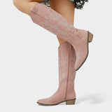 Women's cowboy boots - Low square heel, Elegant