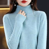 Luxury women's cashmere Winter turtleneck sweater - Elena