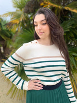 Women's Striped Sailor Sweater | Round Neck