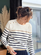 Women's Striped Sailor Sweater | Round Neck