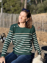 Women's Striped Sailor Sweater | Round Neck