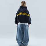 Oversized Hoodie with 'With Love' Print