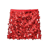 Women's short sequined skirt with fitted cut