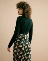 Women's Cashmere Turtleneck Sweater with Lace Details