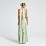 Strapless Maxi Dress with Asymmetrical Cut and High Slit