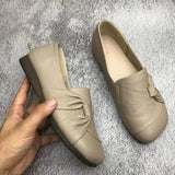Women's leather shoes with soft soles and non-slip surface
