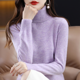 Luxury women's cashmere Winter turtleneck sweater - Elena