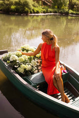 Sleeveless Midi Summer Dress with Slit