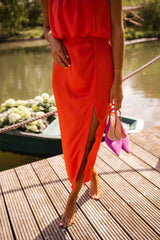 Sleeveless Midi Summer Dress with Slit