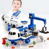 Large airplane playset with construction vehicles