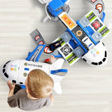 Large airplane playset with construction vehicles