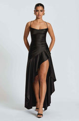 Maxikleid mit Rüschenabschluss - Cecile LavelleSchwarz