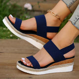 Women's orthopedic platform sandals with elastic straps and ergonomic insole