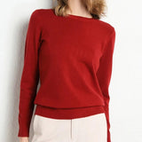 Cashmere sweater with classic neckline
