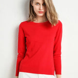 Cashmere sweater with classic neckline for the autumn season
