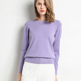 Cashmere sweater with classic neckline for the autumn season