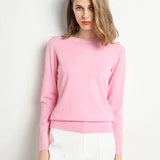 Cashmere sweater with classic neckline