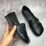 Women's leather shoes with soft soles and non-slip surface