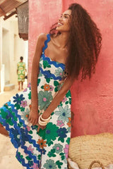Women's Long Sleeveless ress With Wavy Hem