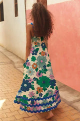Women's Long Sleeveless ress With Wavy Hem