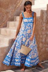 Women's Long Sleeveless ress With Wavy Hem