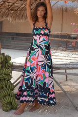 Women's Long Sleeveless ress With Wavy Hem