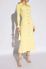 Elegant midi dress with buttons and long sleeves