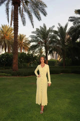 Elegant midi dress with buttons and long sleeves