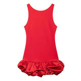 Women's short sleeveless dress with ruffled hem
