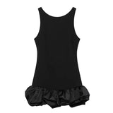 Women's short sleeveless dress with ruffled hem