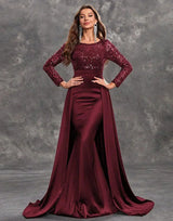 Long evening dress with sequins and a flowing skirt