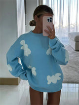 Knitted oversized sweater for women