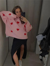 Knitted oversized sweater for women